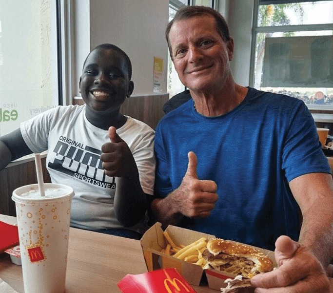 James with his Big, Guy DeJohn